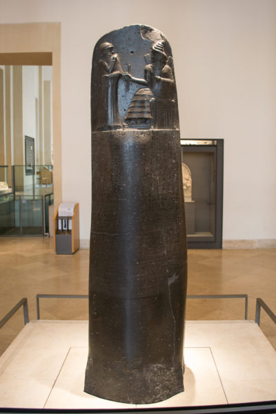 The code of Hammurabi is a popular artifact found inside the Louvre in Paris.