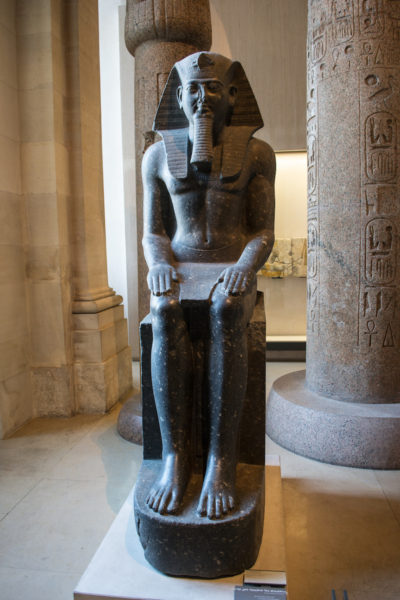 The Ramesses 2 statue at the Louvre museum in Paris. 