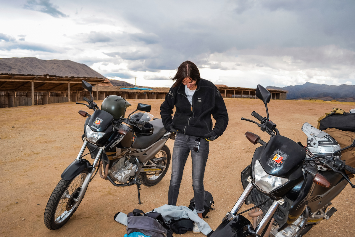 Motorcycling through the Sacred Valley.