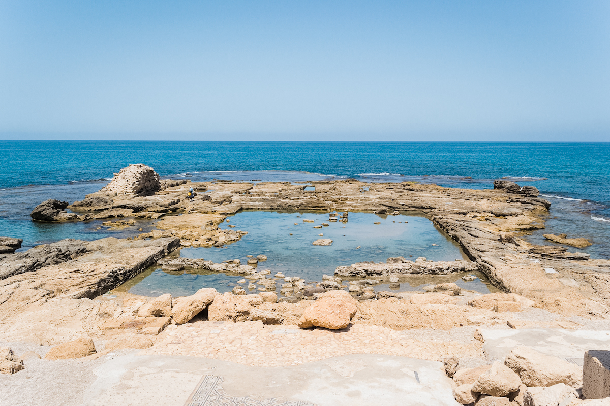 Ruins of King Herod's palace pool at Caesarea.