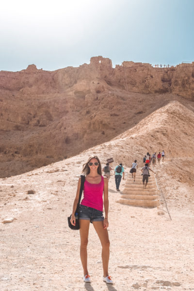 Hiking up Masada in Israel.