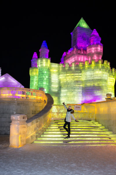 An Ice Castle at the snow and ice festival