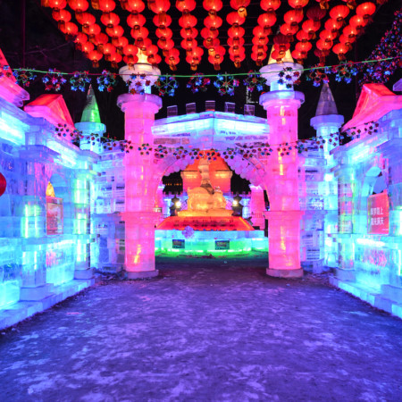 Ice Lantern Show in Harbin, China.
