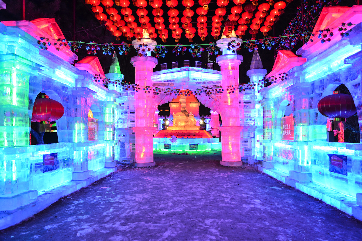 Ice Lantern Show in Harbin, China.