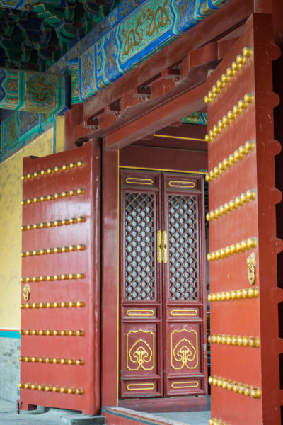 A red door at the Temple of Heaven in China.