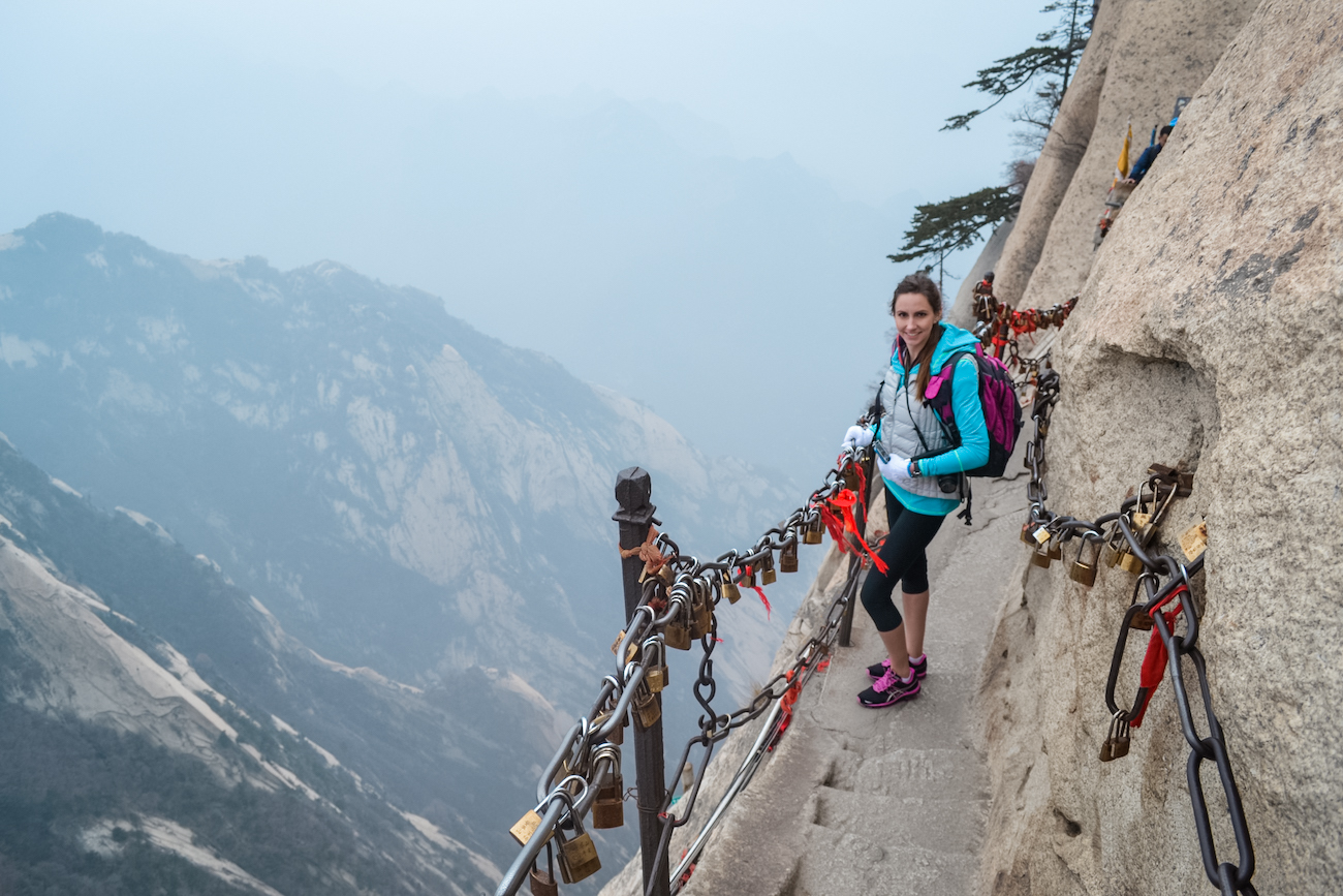 The entrance to the plank walk on Mount Huashan.