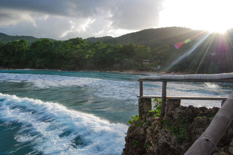 Surfing spot in Jamaica.