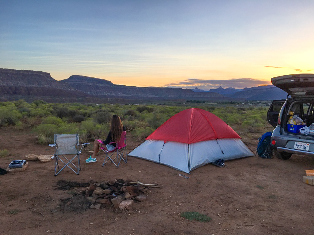 Morning sunrise while camping near Zion National Park.