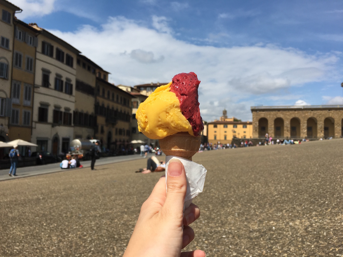 Living in Italy means lots of gelato.