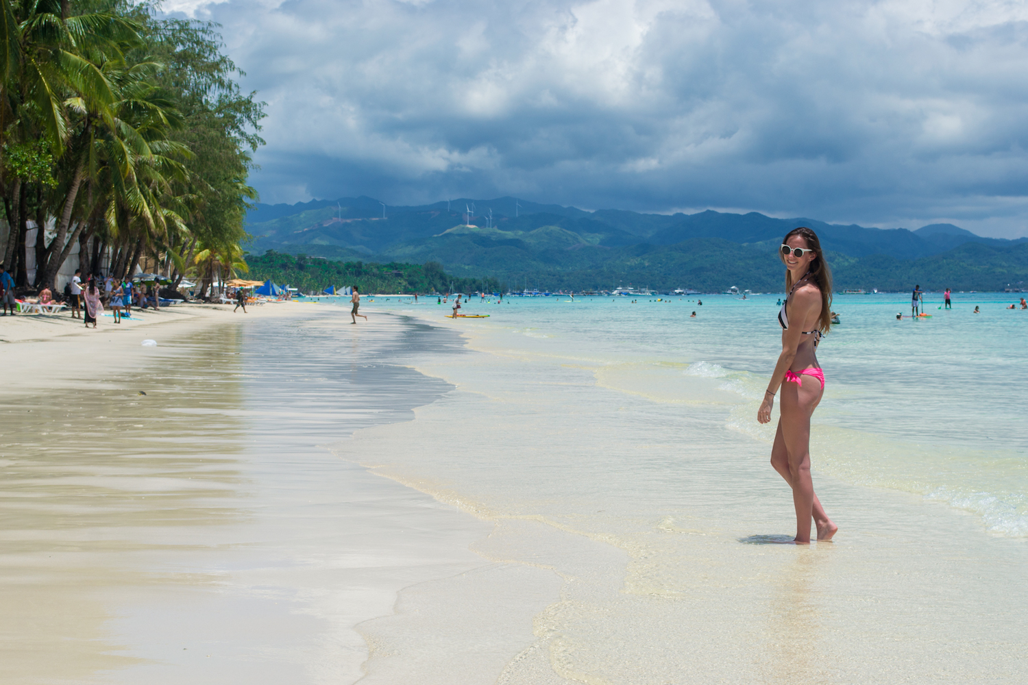 The famous white beach in Boracay the Philippines.
