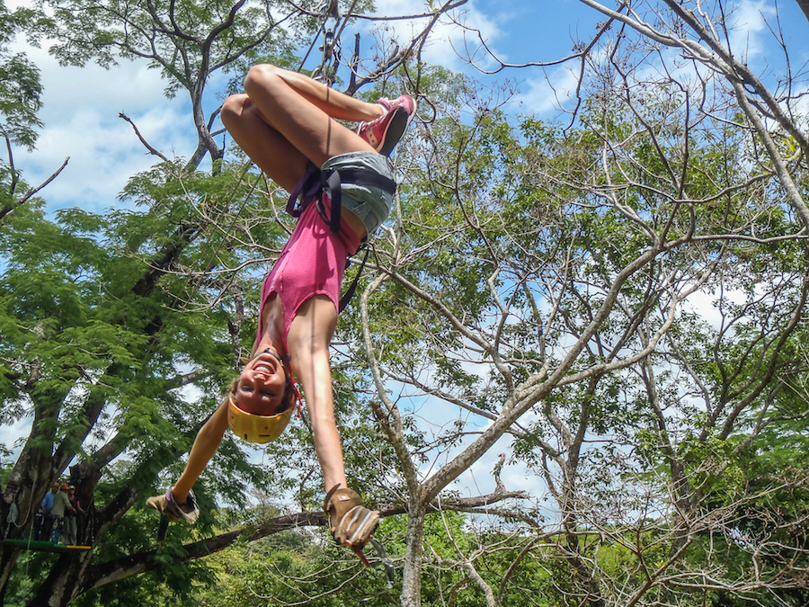 Zip lining in Costa Rica.