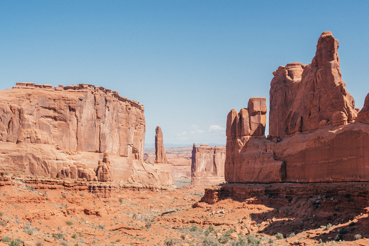 The Park Avenue viewpoint at Arches National Park.