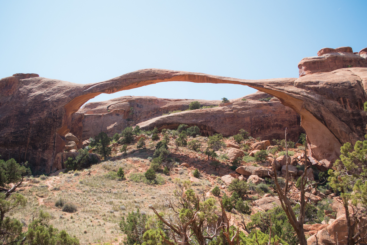 The landscape arch at Arches National Park.