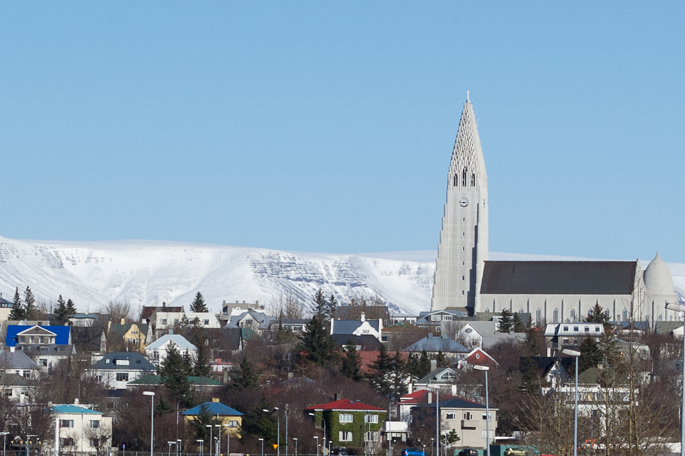 The town of Reykjavik, Iceland