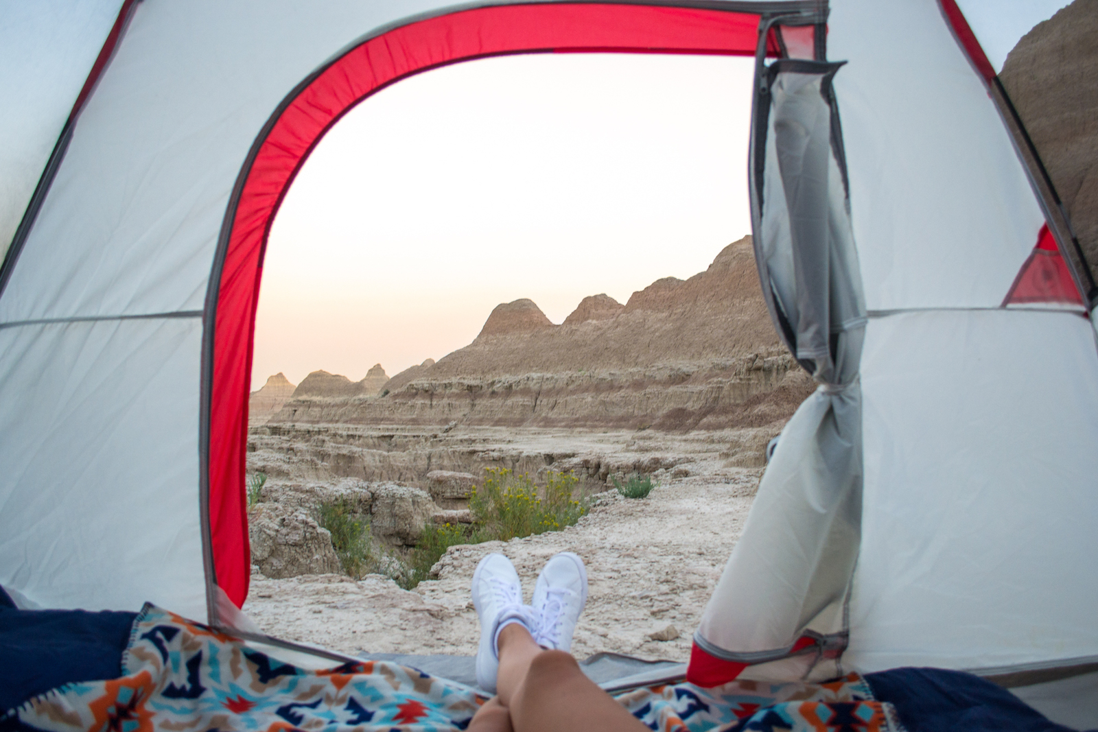 Camping in the Badlands.