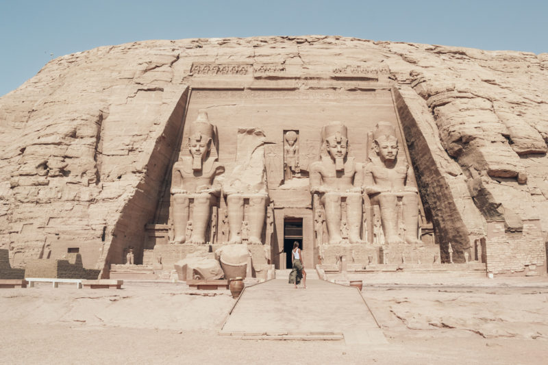 Visiting the temple of Abu Simbel in Egypt.