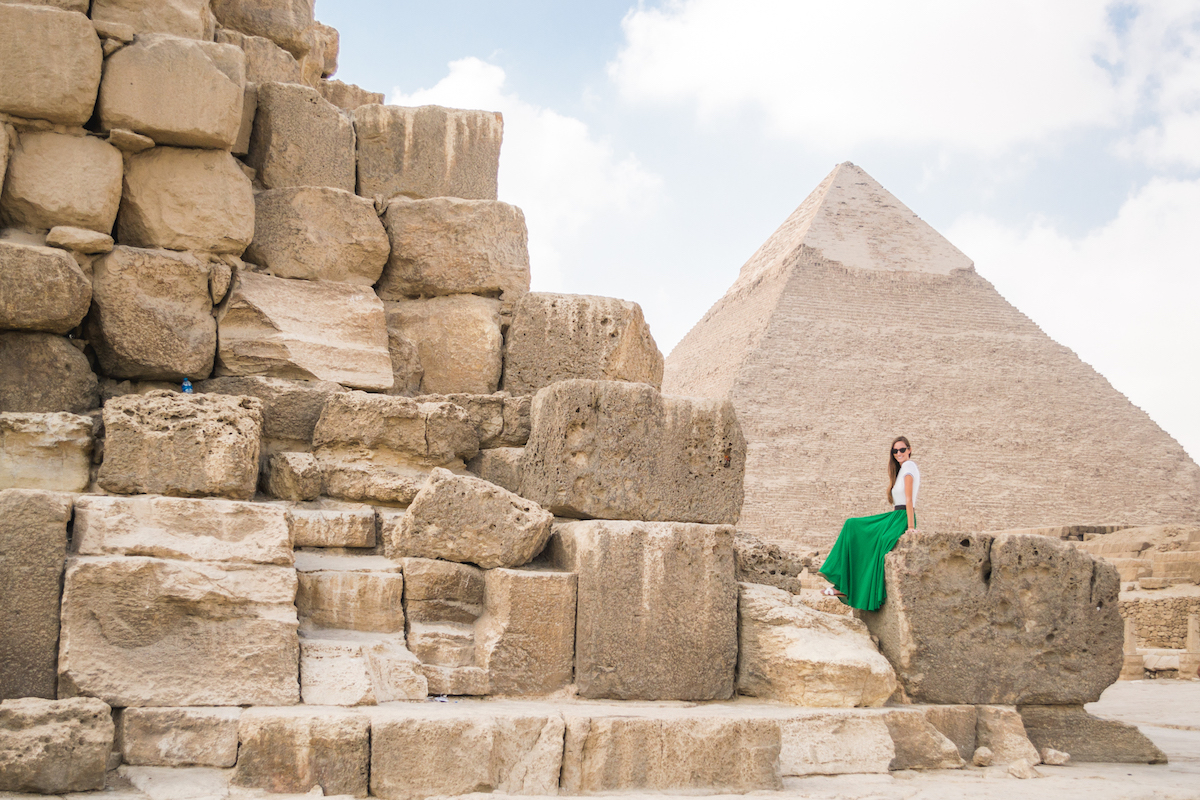 The Giza pyramids in Egypt.