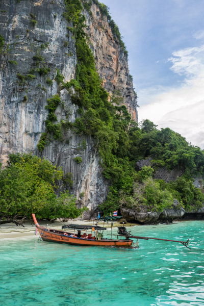 The beautiful turquoise water in Koh Phi Phi Thailand. 