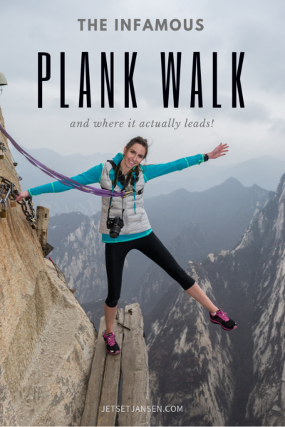 The Infamous Plank Walk at Mount Huashan in China. 