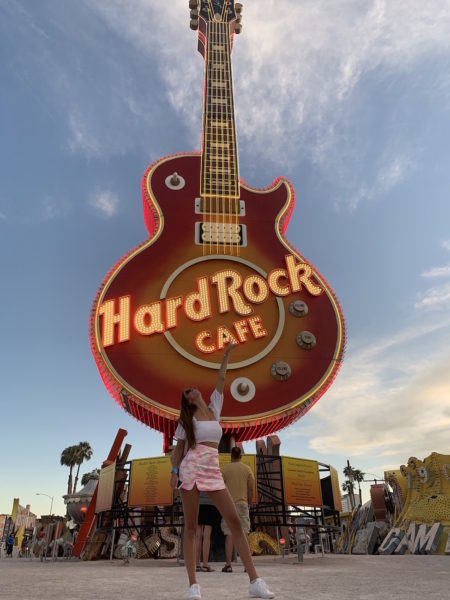 The hard rock cafe sign at the Neon Museum in Las Vegas.