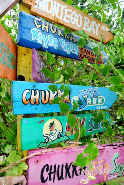 The signs from Chukka Caribbean Adventures--the tours in Jamaica I did! 