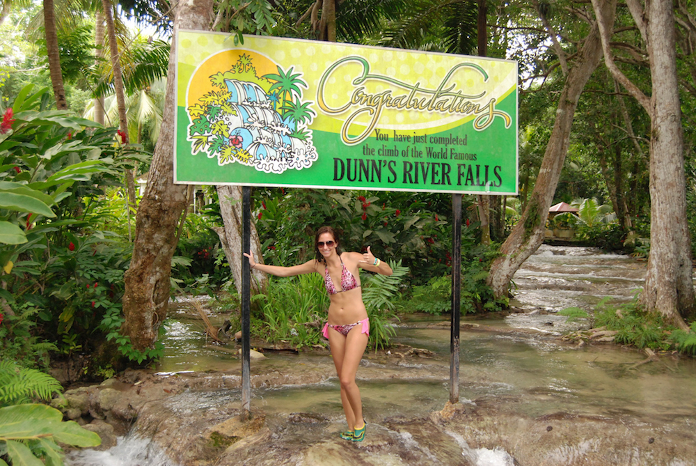 Dunn's River Falls sign in Jamaica.