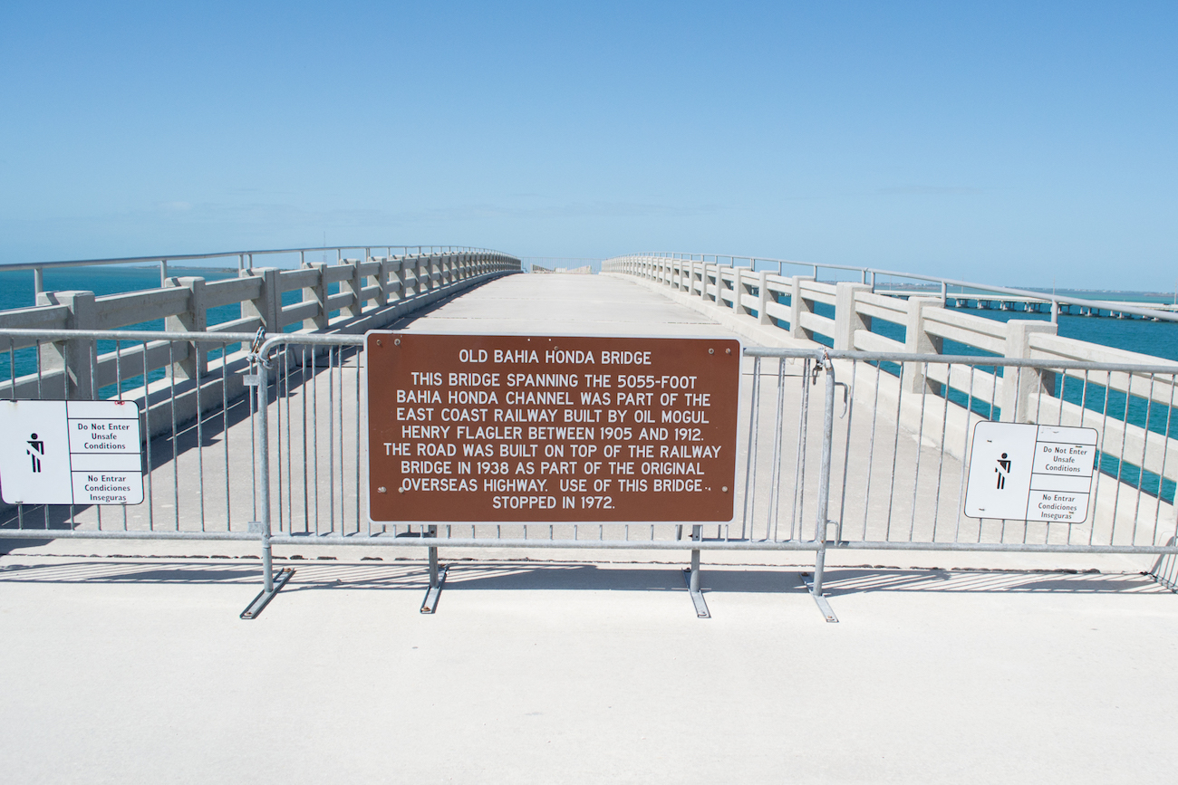 The Old Bahia Honda Bridge has a section you can climb up to for a great view of the beaches below.