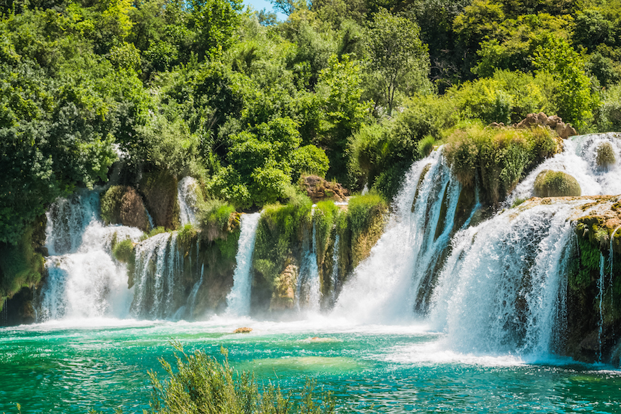 The waterfalls at Krka National Park in Croatia.