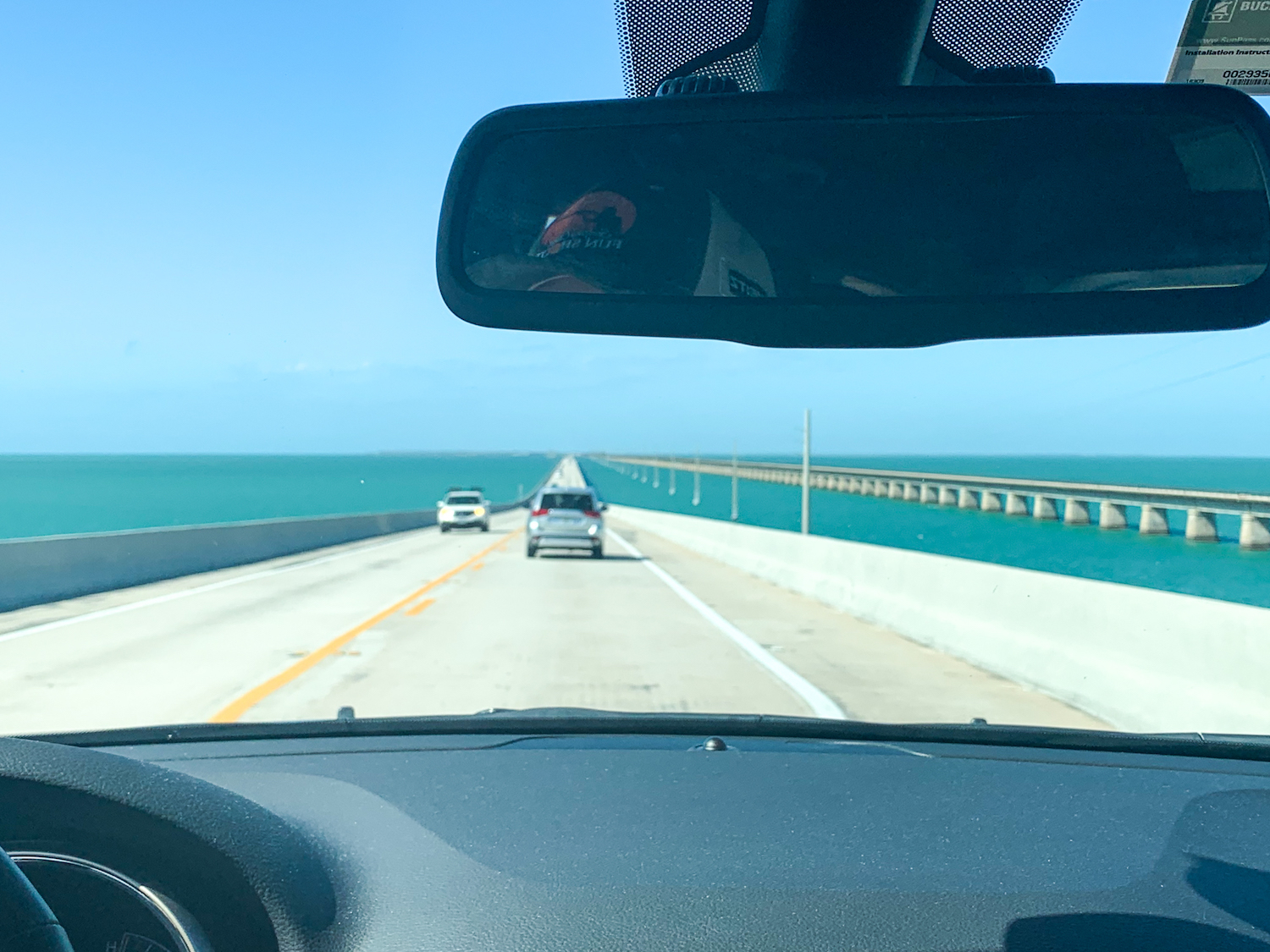 Driving down the Seven Mile Highway in the keys.