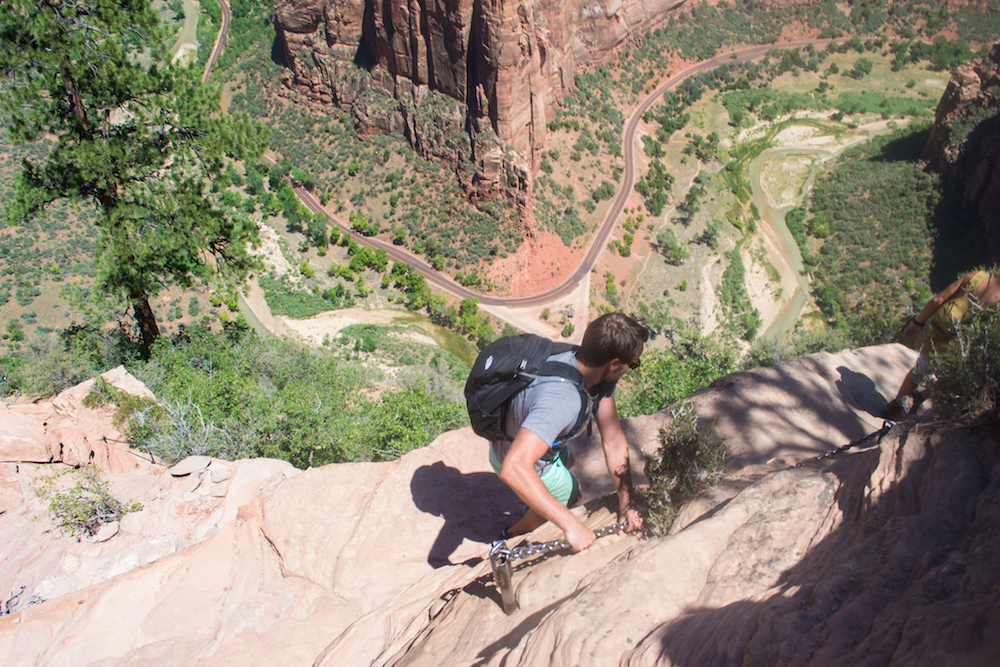 The crazy view while hiking Angel's Landing at Zion.