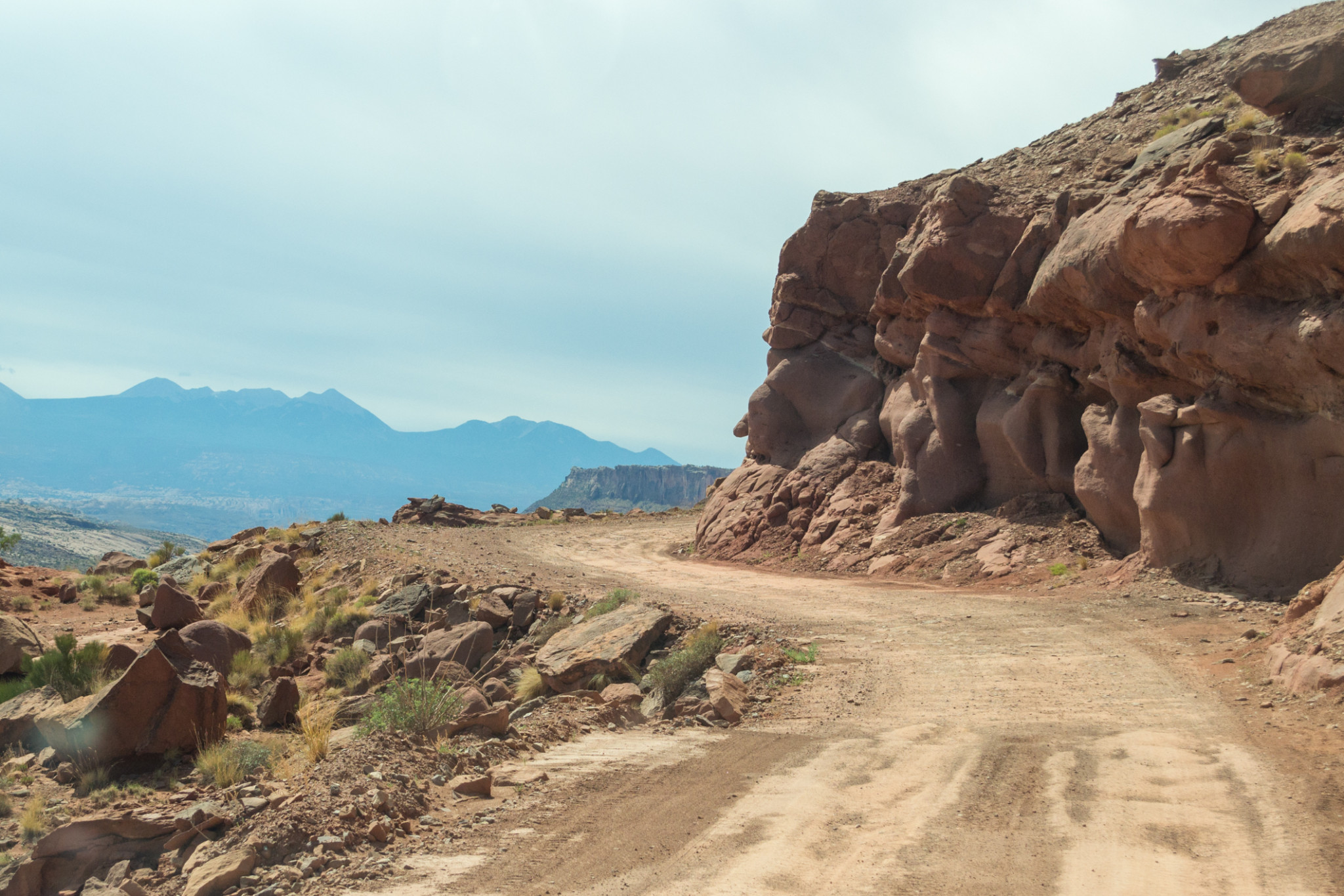 The off-roading trail for Gemini Bridges in Moab, Utah.
