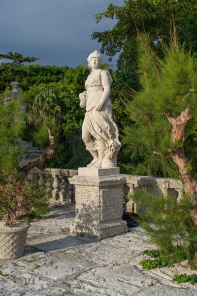 One of the statues in the gardens of Vizcaya.