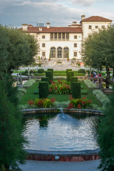 The beautiful yard of the Vizcaya Museum and Gardens.