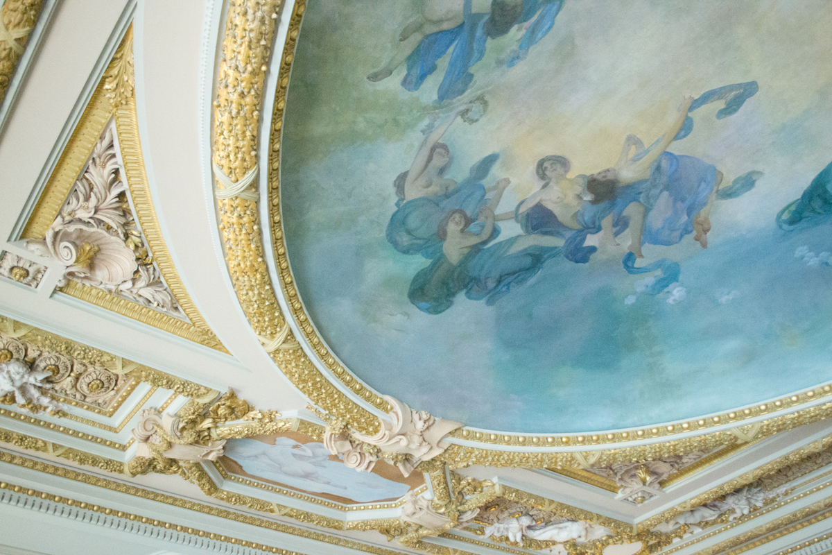 The blue painted ceiling at Whitehall.