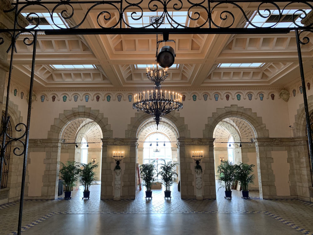 The courtyard inside Whitehall in Palm Beach. 
