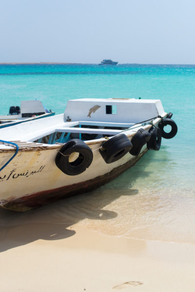 An Egyptian boat in the Red Sea at the Giftun Islands.