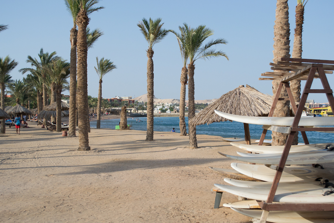 The beach at Hurghada, Egypt.