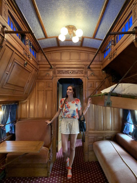 The interior of Henry Flagler's personal railway car of the Florida East Coast Railway. 