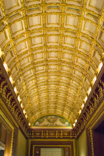 The gold ceiling at whitehall in Henry Flagler's mansion. 