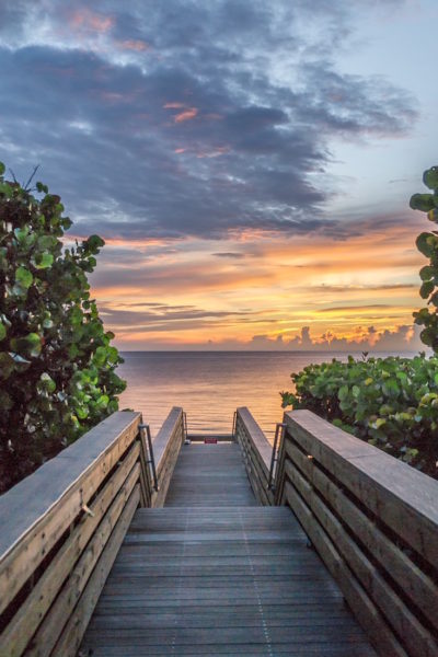 One of my favorite beaches in Jupiter Florida has boardwalks leading down to the beach.