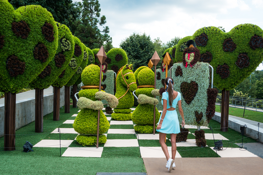 The Alice in Wonderland Gardens exhibit at the Atlanta Botanical Gardens.