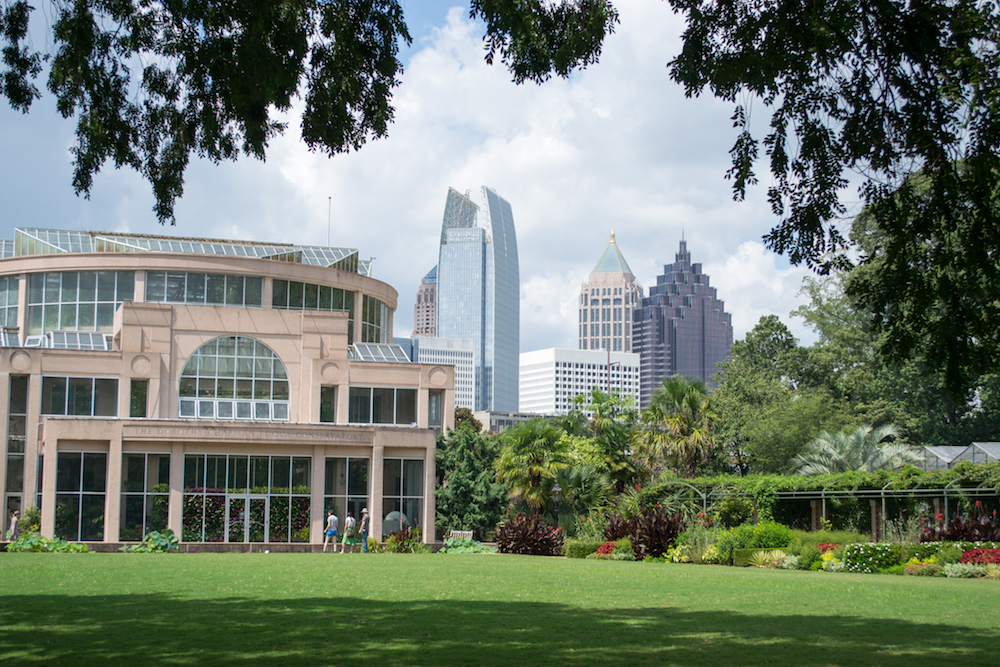 The skyline seen from the Atlanta Botanical Gardens.