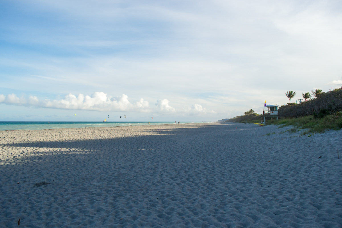 The beach at Carlin Park in Jupiter, Florida.