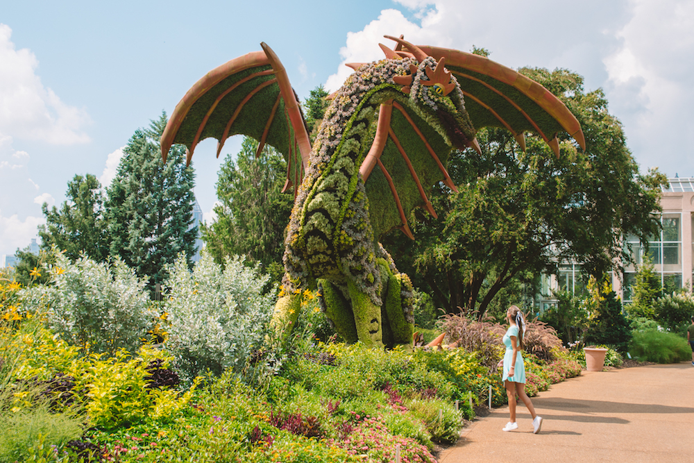 A dragon exhibit at the Atlanta Botanical Gardens.
