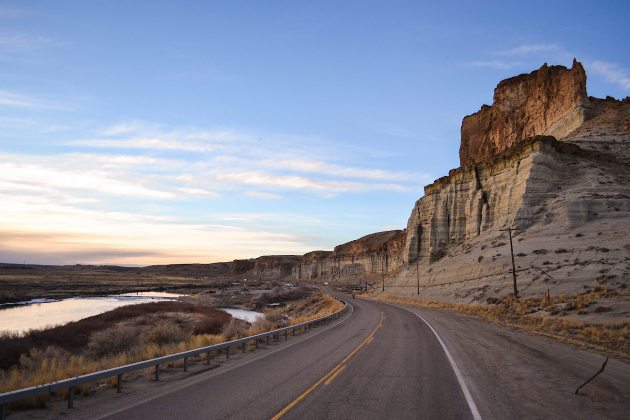 The beautiful landscape driving through Green River, Wyoming.