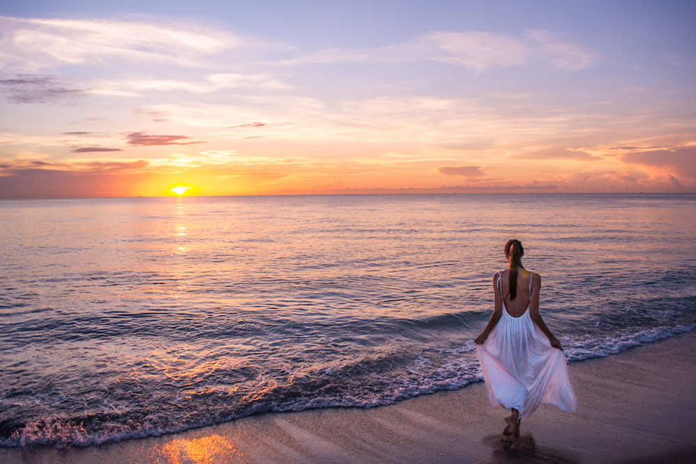 The sunrise over the ocean in Florida.