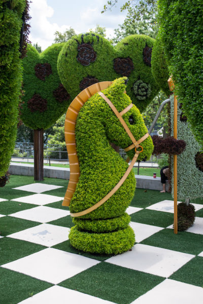 Alice in Wonderland Gardens chess piece.