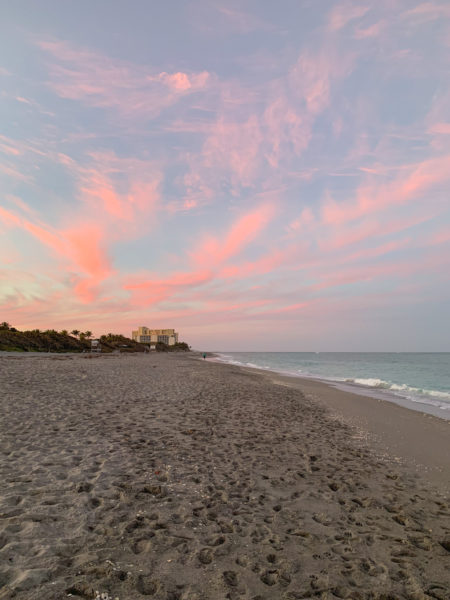 Carlin Park beach at sunset.