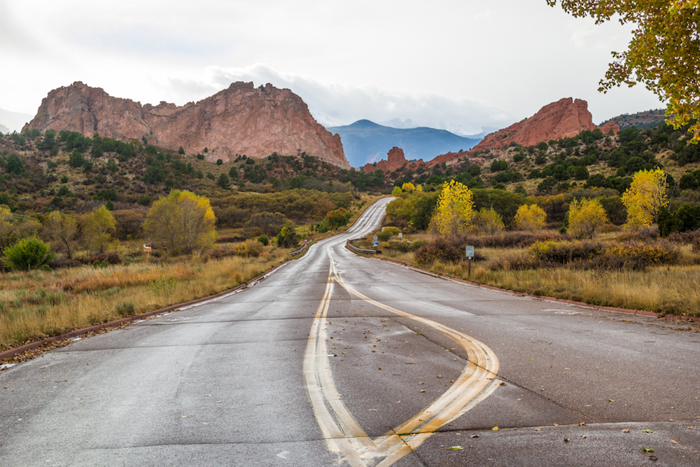 The scenic drive in Garden of the Gods.