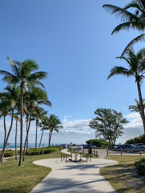 The walking path in Dubois Park next to the Jupiter inlet.